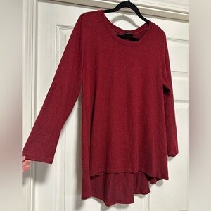 Nally & Millie SOFT Long Sleeve Sweater Top Beautiful Red Size L, Large